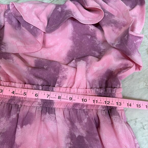 Buddy Love Sofia one-shoulder ruffled tie-dye mini dress size S NWT - Picture 7 of 9